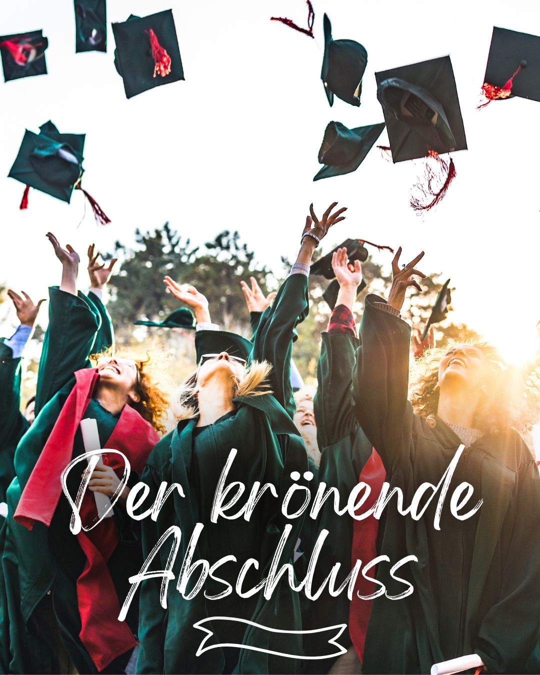 Schulabschluss und Doktor-Schärpe