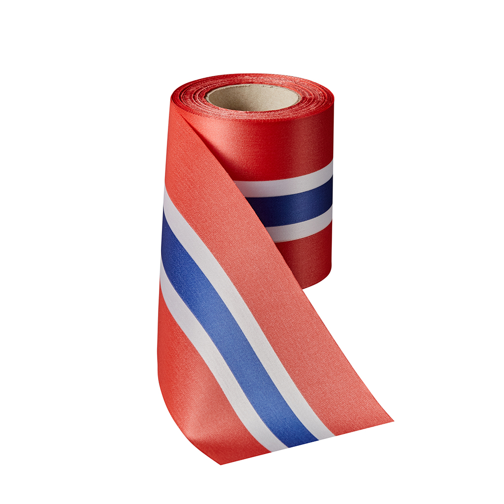 Super-Satin-Band-Norwegen-NewPrintStore24 Super Satin Band in Rot Weiß Blau