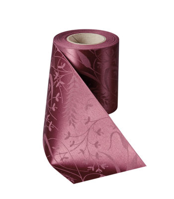 Super Satin Band in Kardinalrot mit Maiglöckchen