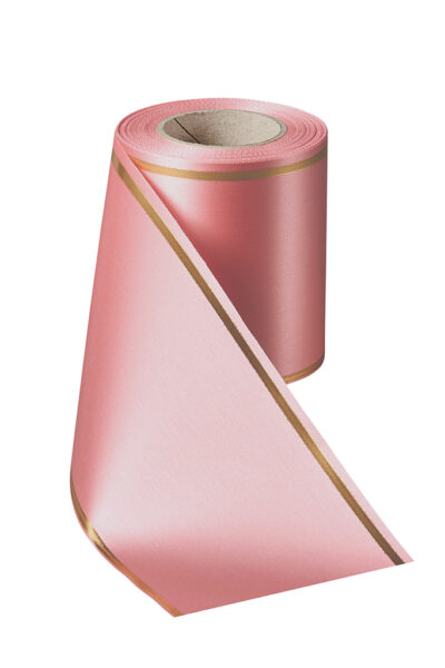 Super Satin Band in Rose mit Goldrand