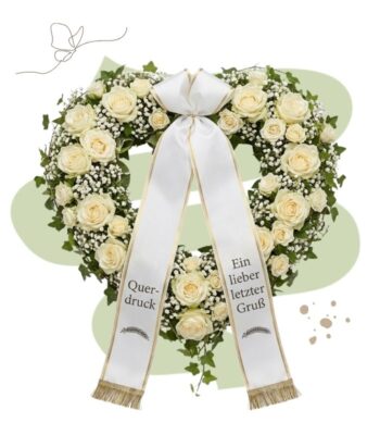 Trauerschleife für Blumenherz